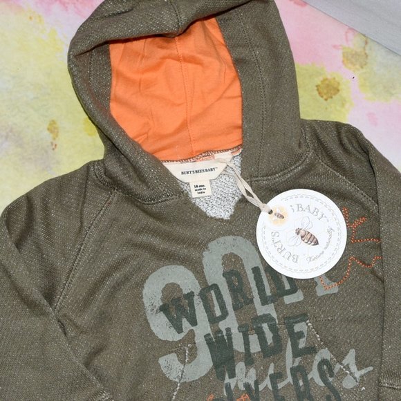 NWT BURT'S BEES BABY World Wide Flyers Hoodie - Picture 4 of 5